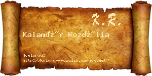 Kalamár Rozália névjegykártya